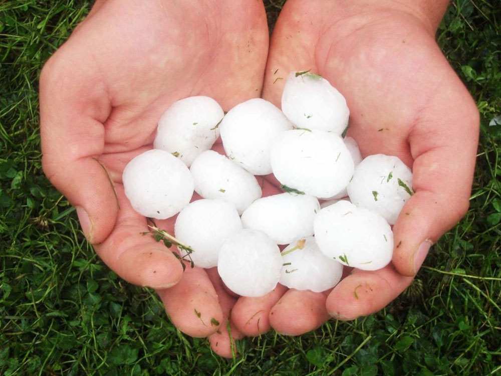Hail on the ground after a Kansas City metro storm